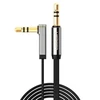 UGREEN mini lizdas 3.5 mm AUX plokščias alkūninis kabelis 1 m (juodas)