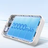 Nešiojamas įkroviklis UGREEN 20000mAh Power Bank su įmontuotu kabeliu, baltas