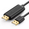 UGREEN Data Link kabelis USB-A 2.0 (M) - USB-A (M) 2m juoda