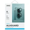 Apsauginis stiklas UNIQ Optix Aliuminio kameros apsauga su aplikatoriumi Apple iPhone 16 / iPhone 16 Plus - žalios spalvos