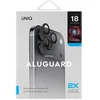 UNIQ Optix AluGuard (DX2) fotoaparato objektyvo apsauga, skirta iPhone 18 Pro / iPhone 18 Pro Max, juoda