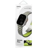 Dirželis UNIQ Strova Flex do Apple Watch 44/45/46/49mm Series 1/2/3/4/5/6/7/8/9/10/11/SE/SE2/SE3/Ultra/Ultra 2/Ultra 3 sidabrinė ir šviesiai žalia