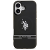 Us Polo Assn US Polo DH and Bottom Stripe Logo MagSafe dėklas skirtas Apple iPhone 17 juodos spalvos