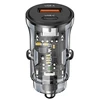 Automobilinis įkroviklis 30W USB + USB-C Fast Charge Usams C32 CC164CC01 (US-CC164) juodos spalvos
