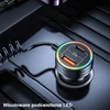 USAMS automobilinis įkroviklis 2xUSB-C 1xUSB-A C33 60W with spring cable Fast Charge juodos spalvos CC167CC01 (US-CC167)