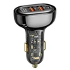 USAMS automobilinis įkroviklis 2xUSB+1xUSB-C 125W Fast Charge transparent juodos spalvos CC158CC01 (US-CC158)