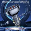 USAMS automobilinis įkroviklis 2xUSB+1xUSB-C 125W Fast Charge transparent juodos spalvos CC158CC01 (US-CC158)