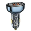 USAMS automobilinis įkroviklis 2xUSB+1xUSB-C 125W Fast Charge transparent mėlynos spalvos CC158CC02 (US-CC158)
