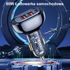 USAMS automobilinis įkroviklis 2xUSB+1xUSB-C 80W Fast Charge mėlynos spalvos CC159CC02 (US-CC159)