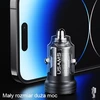 USAMS automobilinis įkroviklis C35 USB+USB-C 45W FAST CHARGE violetinės spalvos CC175CC02 (US-CC175)