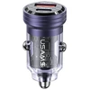 USAMS automobilinis įkroviklis C35 USB+USB-C 45W FAST CHARGE violetinės spalvos CC175CC02 (US-CC175)