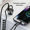 USAMS automobilinis įkroviklis C37 1xUSB+1xUSB-C 60W + kabelis Ligtning 30W PD+QC Fast Charge juodos spalvos CC193CC01 (US-CC193)