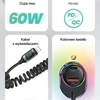 USAMS automobilinis įkroviklis C37 1xUSB+1xUSB-C 60W + kabelis Ligtning 30W PD+QC Fast Charge juodos spalvos CC193CC01 (US-CC193)