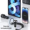 USAMS automobilinis įkroviklis C37 1xUSB+1xUSB-C 60W + kabelis Ligtning 30W PD+QC Fast Charge juodos spalvos CC193CC01 (US-CC193)