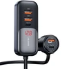 USAMS automobilinis įkroviklis C40 3xUSB+2xUSB-C 165W PD+QC Fast Charge juodos spalvos CC213CC01 (US-CC213)