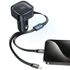 Automobilinis įkroviklis 30W su kabeliu 2x USB-C PD Fast Charge USAMS C41 CC220CC01 (US-CC220) juodos spalvos