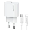 USAMS Ład. siec. 1xUSB-C T65 PD20W PD Greitas įkrovimas US-CC226 + laidas USB-C/Lightning US-SJ712 30W baltos spalvos Yi Series OYXLTZ02