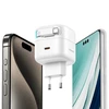 USAMS Laidinis įkroviklis 1xUSB-C su suvyniojamu kabeliu USB-C Retractable PD+QC 35W Gan Fast Charging baltos spalvos XMF Series CC202TC02 (US-CC202)