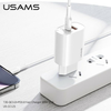 USAMS Tinklo įkroviklis 1xUSB-C+1xUSB T35 20W (only head) PD3.0 +QC3.0 Fast Charging baltos spalvos CC121TC01 (US-CC121)
