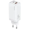 USAMS Tinklo įkroviklis 1xUSB-C+1xUSB T47 65W PD Fast Charging Super Si baltos spalvos CC153TC02 (US-CC153)