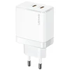 USAMS Tinklo įkroviklis 2xUSB-C T54 40W (only head) PD Fast Charging baltos spalvos CC172TC02 (US-CC172)