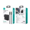 USAMS įkroviklis 2xUSB-C+1xUSB T52PD140W PD greito įkrovimo US-CC168 + U82 USB-C/USB-C US-SJ581 kabelis