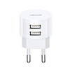 USAMS laidinis įkroviklis 2xUSB T20 2,1A round(only head) balta/baltos spalvos Fast Charging CC80TC01 (US-CC080)