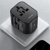 USAMS laidinis įkroviklis 2xUSB+1xUSB-C T59 20W 4in1 US/AU/EU/UK juodos spalvos CC179TC01 (US-CC179) Universal Travel Charger