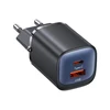 USAMS Laidinis įkroviklis CC254 30W GaN USB-C/USB-A Fast Charging HC Series juodos spalvos CC254TC01