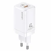 USAMS Tinklo įkroviklis T41 USB-C+USB GaN 47W PD+QC (only head) Fast Charging baltos spalvos CC137TC02 (US-CC137)