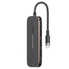 USAMS Adapteris šakotuvas 3xUSB + USB-C + HDMI juodos spalvos SJ578 šakotuvas 01 (US-SJ578)