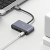 USAMS šakotuvas HUB 4in1 2xUSB 2.0/USB 3.0/ USB-C pilkos spalvos SJ627HUB01 (US-SJ627)