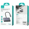 USAMS šakotuvas HUB 5in1 USB 2.0/USB 3.0/ USB-C/TF/SD pilkos spalvos SJ628HUB01 (US-SJ628)