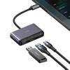 USAMS šakotuvas HUB 5in1 USB 2.0/USB 3.0/ USB-C/TF/SD pilkos spalvos SJ628HUB01 (US-SJ628)