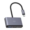USAMS šakotuvas HUB 5in1 USB 2.0/USB 3.0/ USB-C/TF/SD pilkos spalvos SJ628HUB01 (US-SJ628)