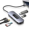 USAMS šakotuvas HUB 6in1 2xUSB 3.0/TF/SD/ USB-C/HDMI PD100W pilkos spalvos SJ642HUB01 (US-SJ642)