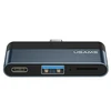 USAMS Adapteris šakotuvas USB 3.0/USB-C/Micro SD pilkos spalvos SJ491šakotuvas01 (US-SJ491)