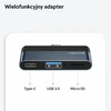 USAMS Adapteris šakotuvas USB 3.0/USB-C/Micro SD pilkos spalvos SJ491šakotuvas01 (US-SJ491)