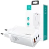 USAMS laidinis įkroviklis MT 2xUSB-C + USB GaN 65W T33 PD (tik antgalis) greito įkrovimo baltas CC110TC02 (US-CC)