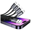 USAMS Kabelis 4in1 2xUSB-C/Lightning/MicroU SB 15W 1,2m aliuminio lydinio duomenų kabelis Sufeng Series SJ739USB101 (US-SJ739)