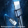 USAMS Kabelis pintas sukamasis U60 2A Lightning žalios spalvos 1m SJ476USB02 (US-SJ476)
