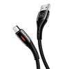 USAMS pintas kabelis U-Tone microUSB1.2m Power-off 2A Fast Charging juodos spalvos SJ346USB01 (US-SJ346)