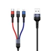 USAMS pintas kabelis U26 3in1 0,35m 2A greitas įkrovimas (lightning/microUSB/USB-C) SJ410USB01 (US-SJ410)