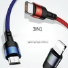 USAMS pintas kabelis U26 3in1 0,35m 2A greitas įkrovimas (lightning/microUSB/USB-C) SJ410USB01 (US-SJ410)