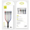 USAMS pintas kabelis U26 4in1 0,35m 2A greitas įkrovimas (2xlightning/microUSB/USB-C) SJ411USB01 (US-SJ411)