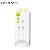 USAMS KABELINIS 2XUSB-C ŽAIBUMS 60W 1,2M GREITAS ĮKROVIMAS Baltas