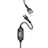 USAMS Kabelis pintas U48 lightning 1,2m2A Fast Charging LED žalios spalvos SJ423USB02 (US-SJ423)