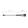 USAMS Kabelis pintas U5 3w1 1,5m 2Ajuodos spalvos (lightning/microUSB/USB-C) SJ2193IN101 (US-SJ219)