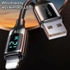 USAMS Kabelis pintas U78 lightning 1.2m LED 2.4A Fast Charging sidabrinis juodos spalvos SJ543USB02 (US-SJ543)