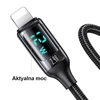 USAMS Kabelis pintas U78 lightning 1.2m LED 2.4A Fast Charging juodos spalvos SJ543USB01 (US-SJ543)